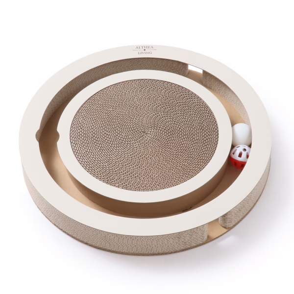 Descubre el rascador interactivo para gatos: entretiene, estimula y cuida sus uñas con un diseño ecológico, estable y fácil de usar.