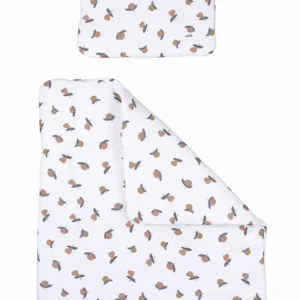 Juego de cama de bambú con estampado Garden Fruits y relleno antialérgico. Acolchado y seguro, ideal para proteger al bebé mientras duerme.